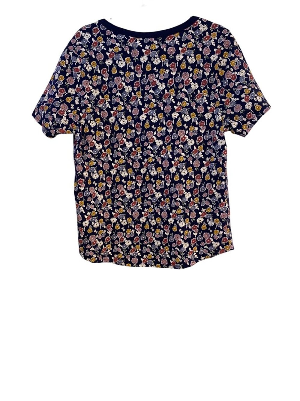 Dip Women's XL Navy Tee Top Boho Floral Organic Cotton Short-Sleeve Cottagecore - Picture 2 of 10